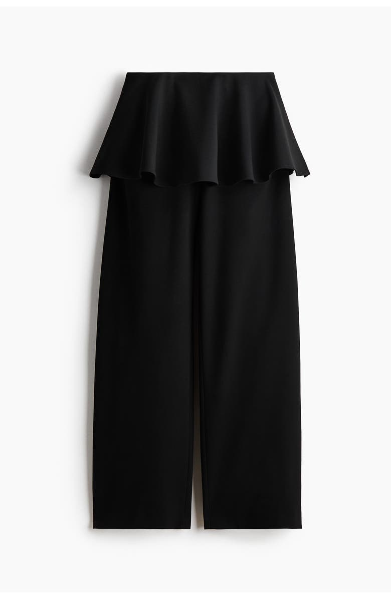 H&M Skirt-layered Barrel-leg Trousers, Main, color, Black