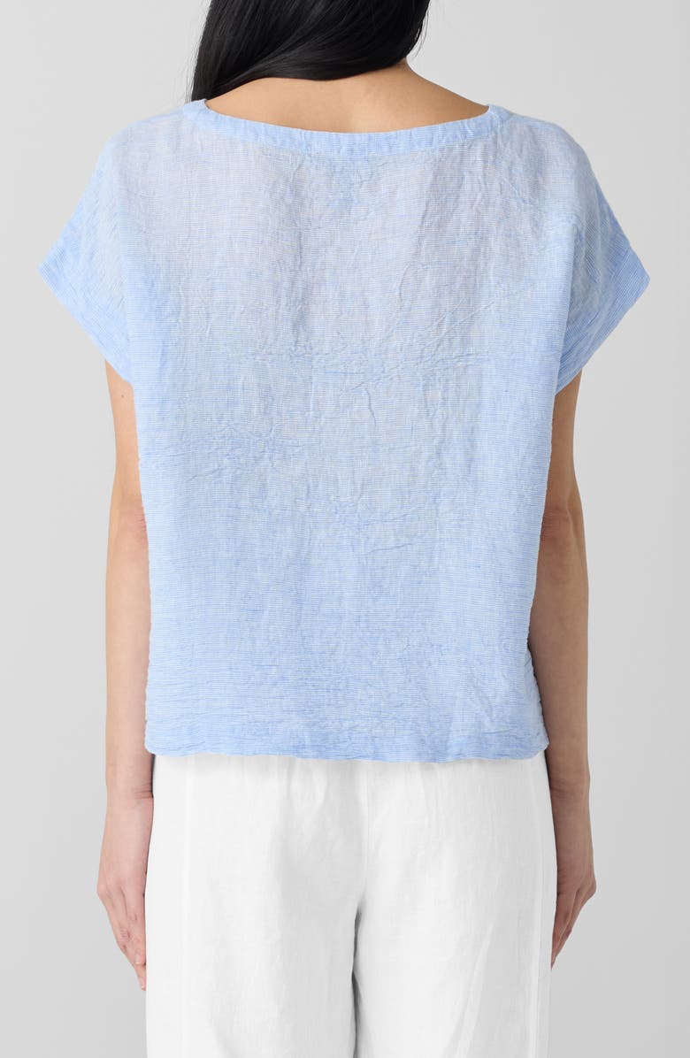 Eileen Fisher Stripe Crinkle Organic Linen Top, Alternate, color, Ultma