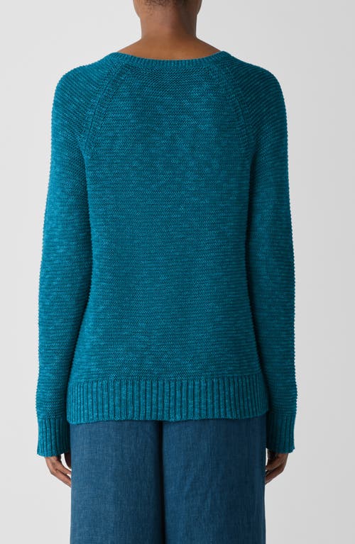 Eileen Fisher Crewneck Raglan-sleeve Sweater In Dragonfly
