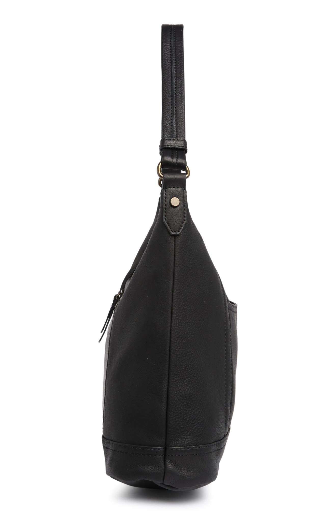 AMERICAN LEATHER CO. Hudson Hobo, Alternate, color, Black Smooth