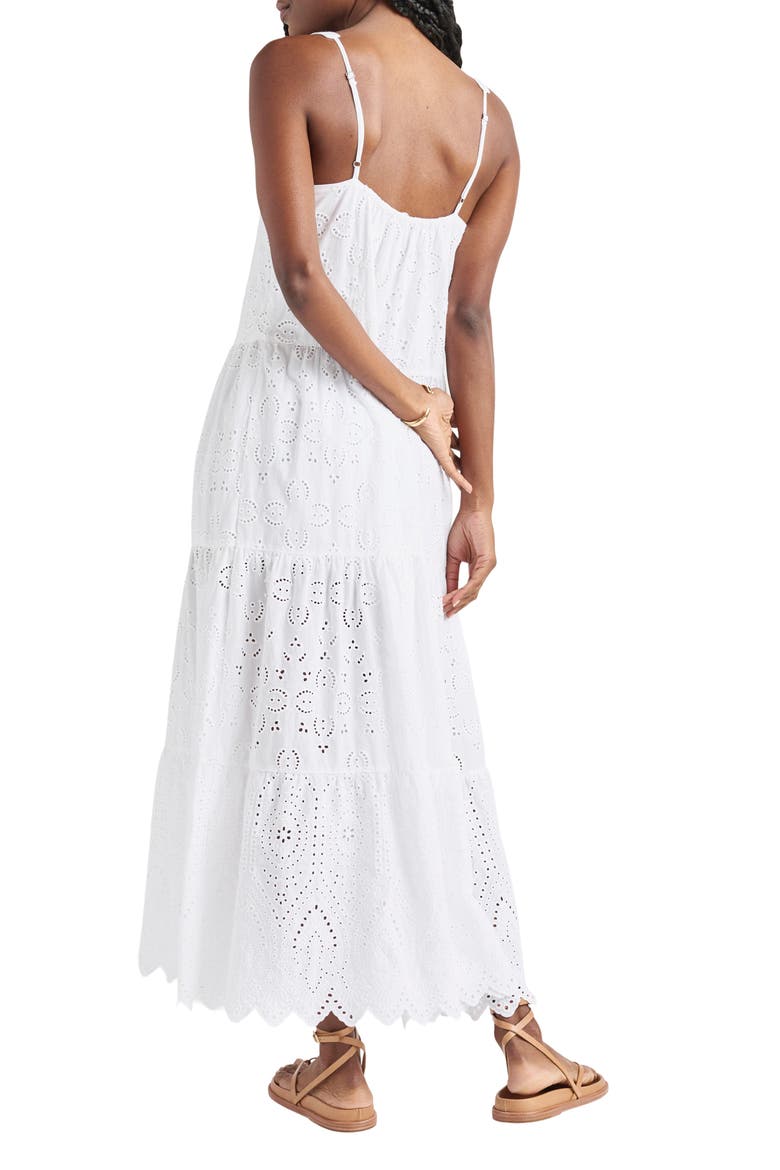 Wynona Eyelet Cotton Midi Dress, Alternate, color, WHITE