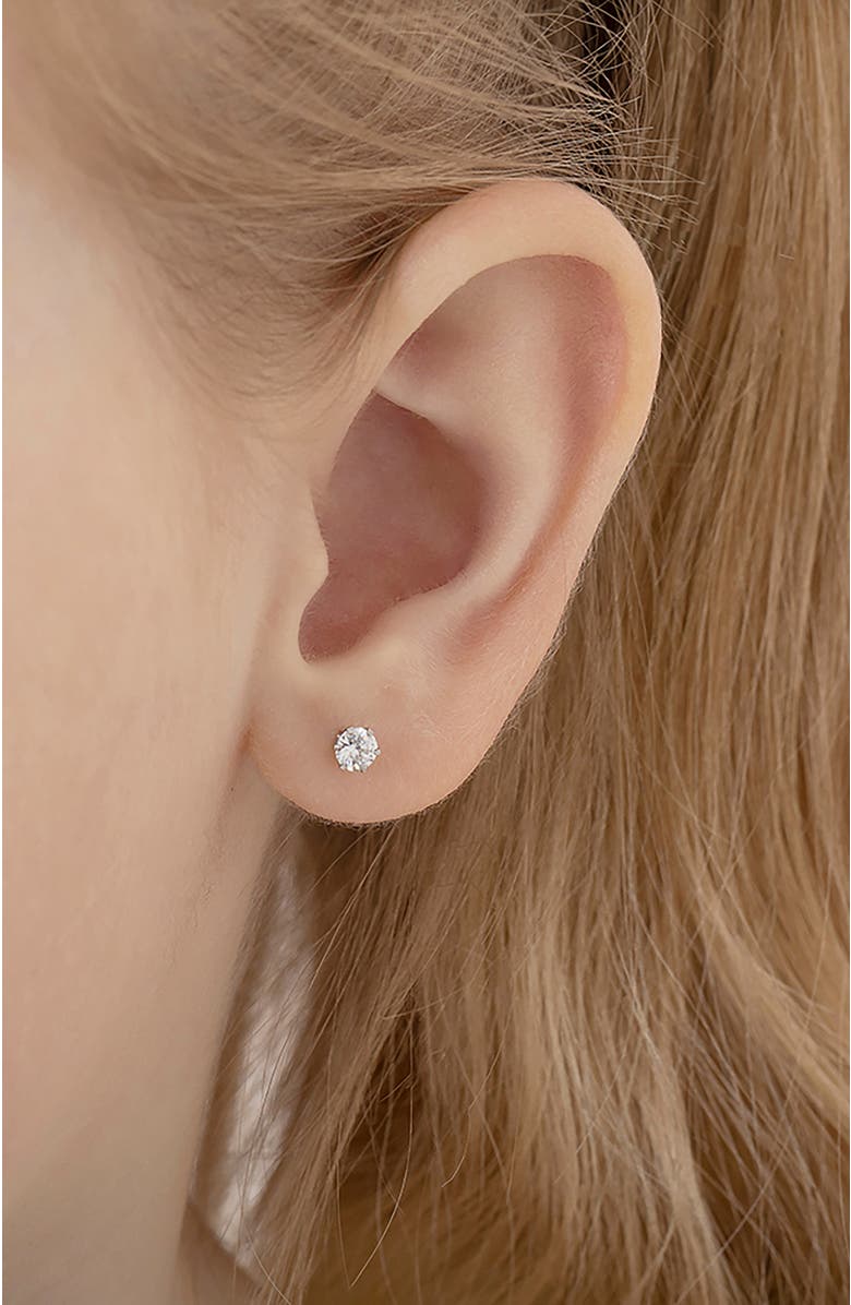 In Season Jewelry 14k Classic Solitaire Earrings, Alternate, color, April