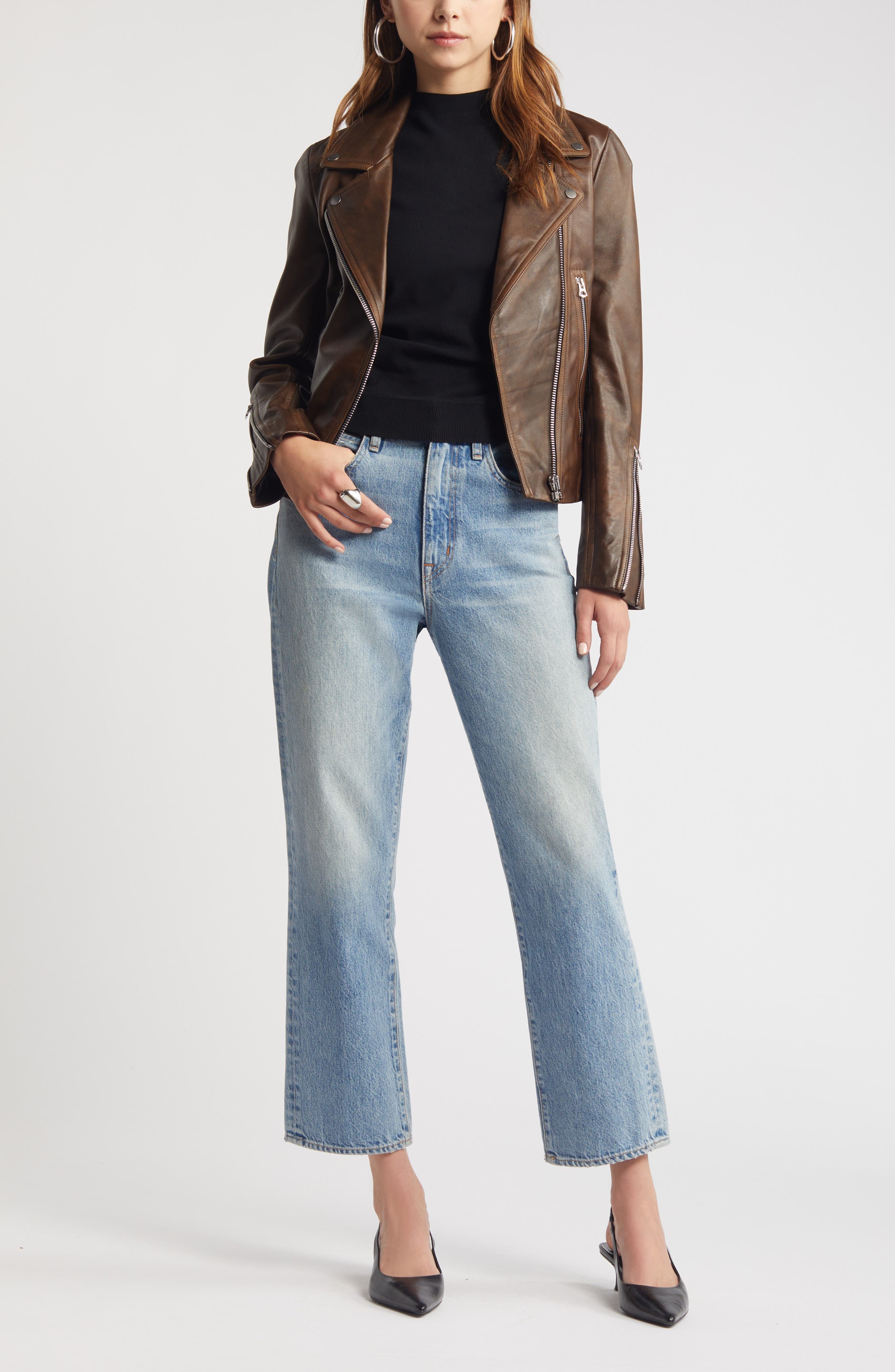 Ruched Cap Sleeve Sweater - image 2