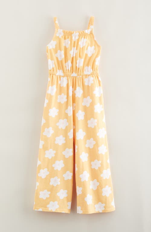 Tucker + Tate Kids' Floral Wide Leg Jumpsuit In Orange Buff Danny Floral
