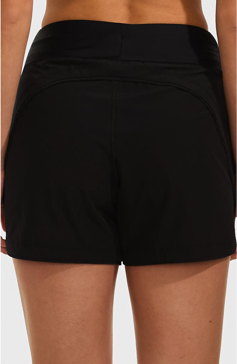 Lands' End 5" Quick Dry Elastic Waist Board Shorts Swim Cover-up Shorts with Panty, Alternate, color, Black