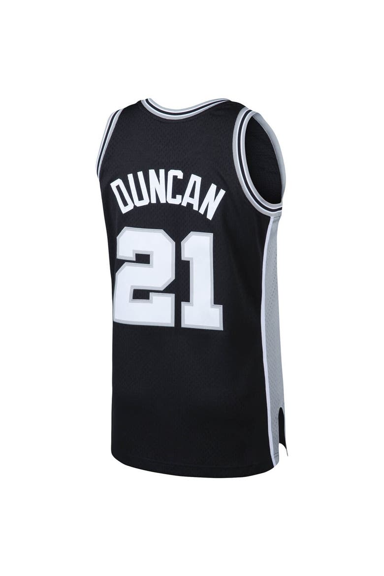 Men's Mitchell & Ness Tim Duncan Black San Antonio Spurs 1998/99 Big & Tall Hardwood Classics Swingman Jersey, Alternate, color, Black