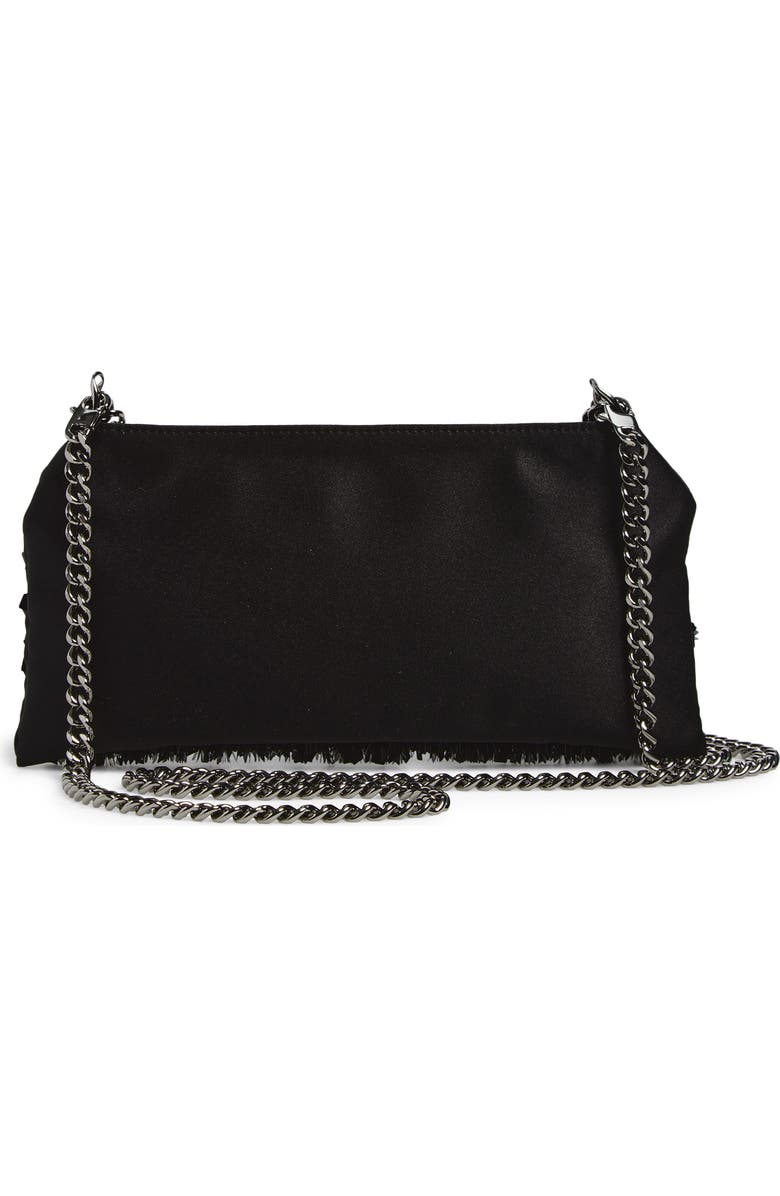 Stella McCartney Mini Falabella Beaded Satin Evening Bag, Alternate, color, Black
