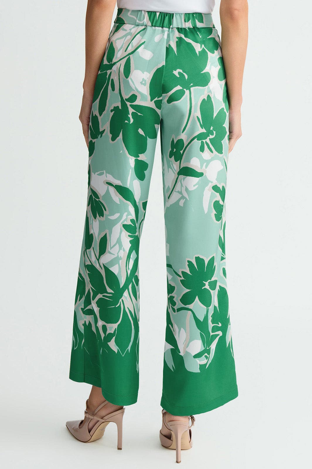 Crepe de Chine Floral Printed Wide-Leg Pants - image 2