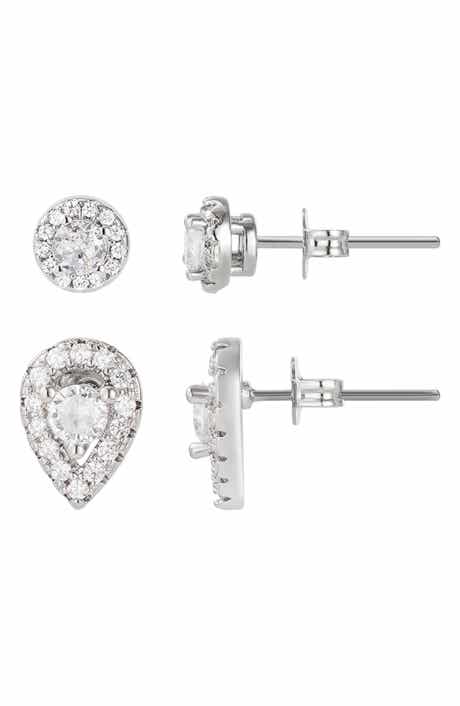 Adornia Set of 2 Assorted Cubic Zirconia Stud Earrings