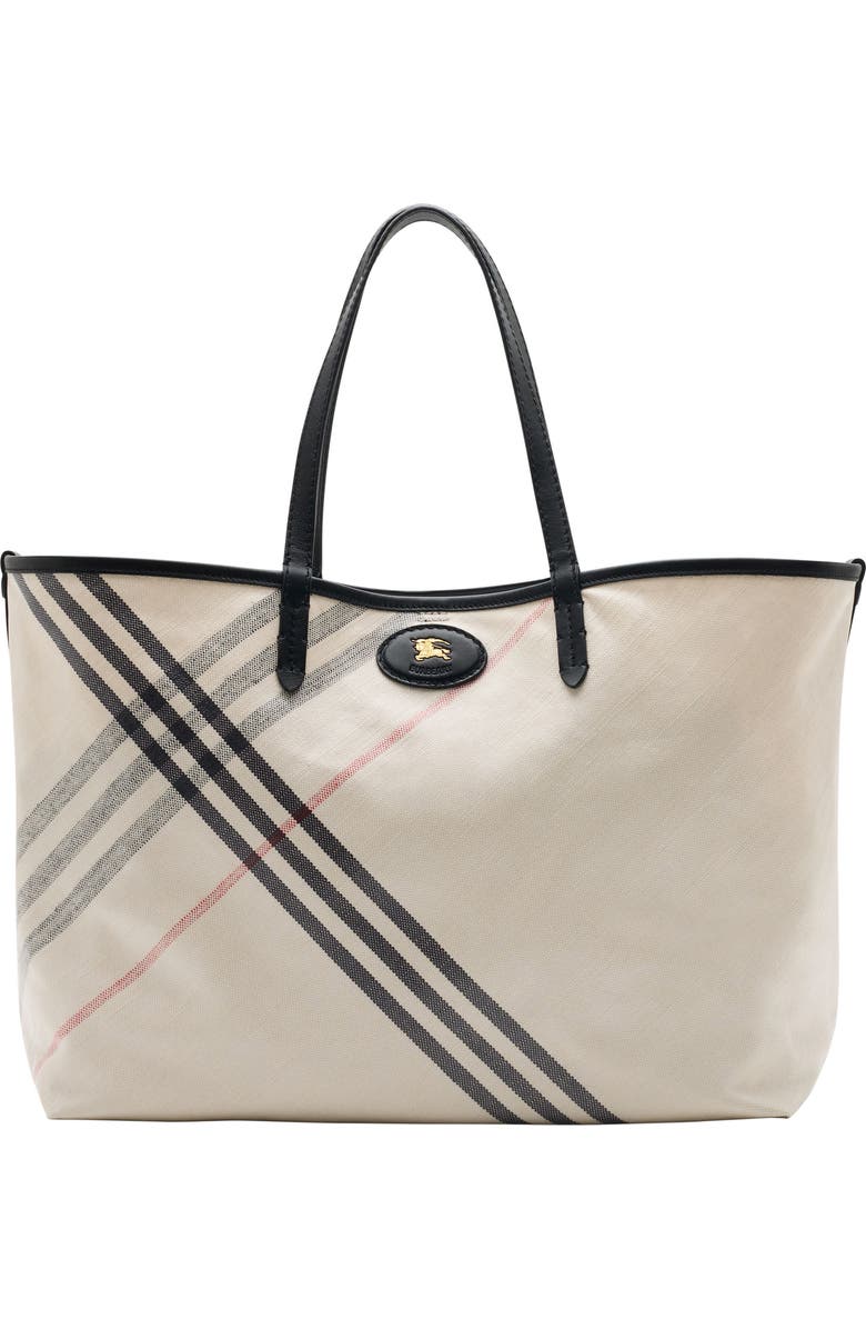 Burberry Medium Highlands Coated Canvas Tote, Main, color,
