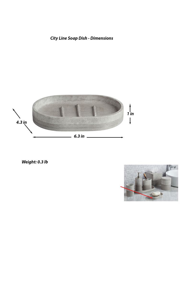 City Line Soap Dish, Alternate, color, GREY