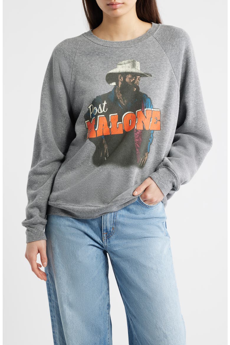 Post Malone Posty Leanin' Graphic Sweatshirt, Main, color, HEATHER GREY