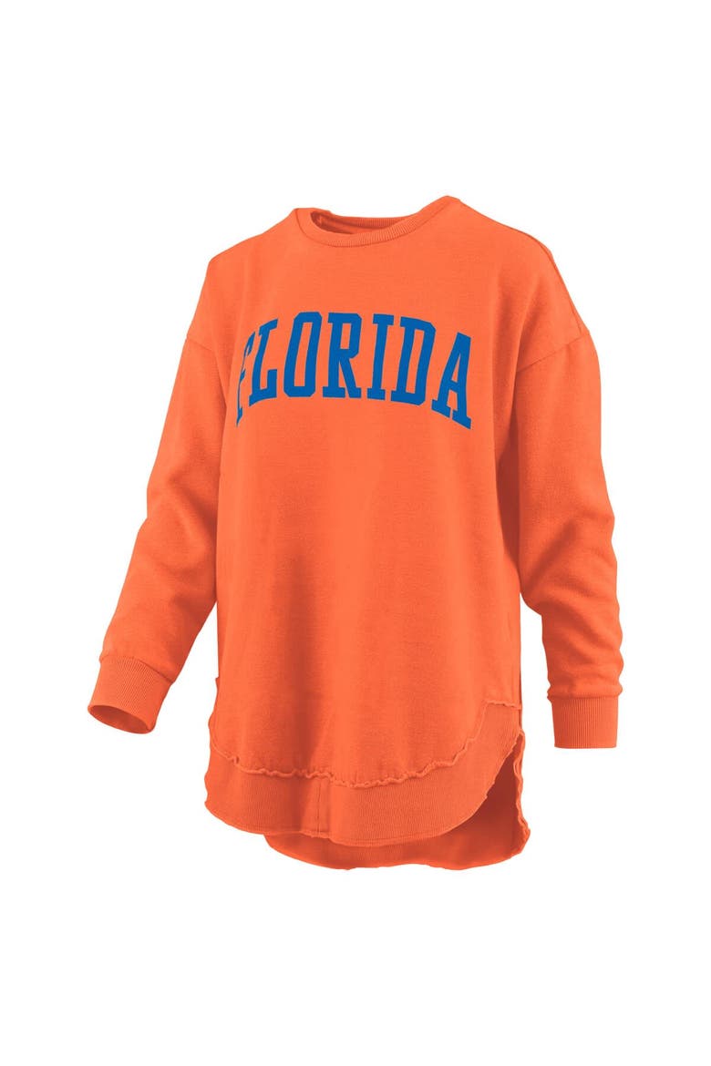 Women's Pressbox  Orange Florida Gators Melange Poncho Vintage Fleece Long Sleeve Pullover Sweatshirt, Alternate, color, Orange