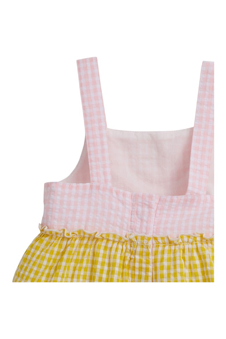 Kids' Gingham Colorblock Tiered Sundress, Alternate, color, WHITE
