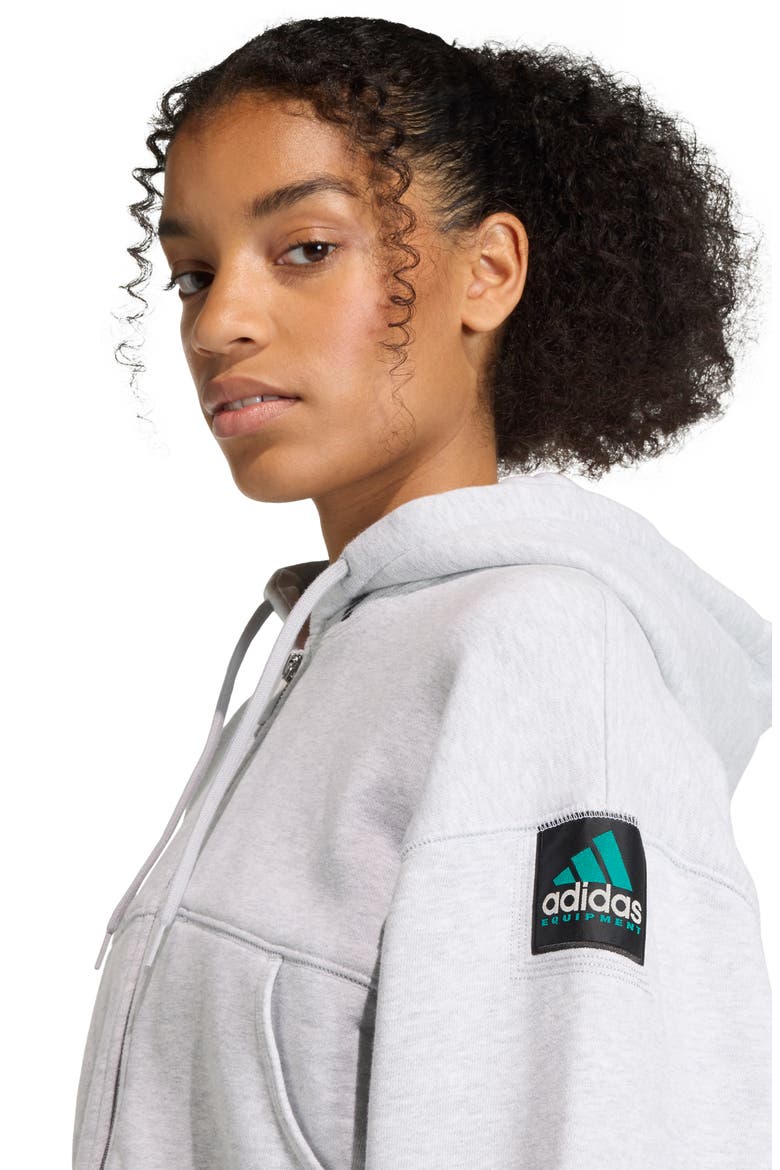 Full Zip Cropped Hoodie, Alternate, color, LGH SOLID GREY/