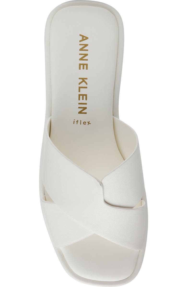 Anne Klein Khloe Crossover Strap Slide Sandal, Alternate, color, White