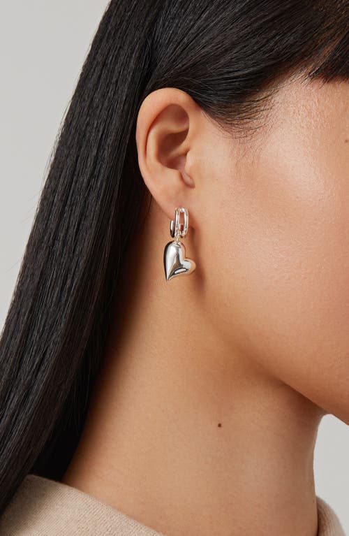 Jenny Bird Heart Huggie Hoop Earrings