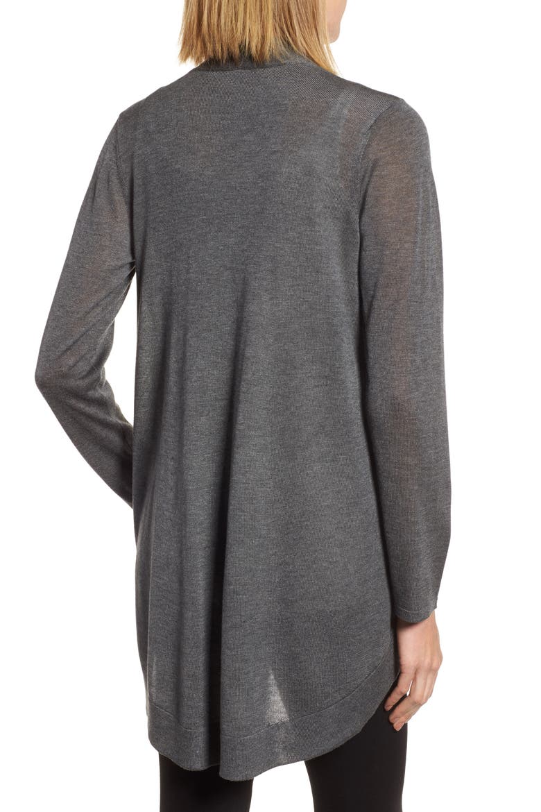 Tencel® Lyocell & Merino Wool Shaped Cardigan, Alternate, color, ASH