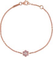 Anita Ko Small Flora 18k Gold Diamond & Pink Sapphire Bracelet