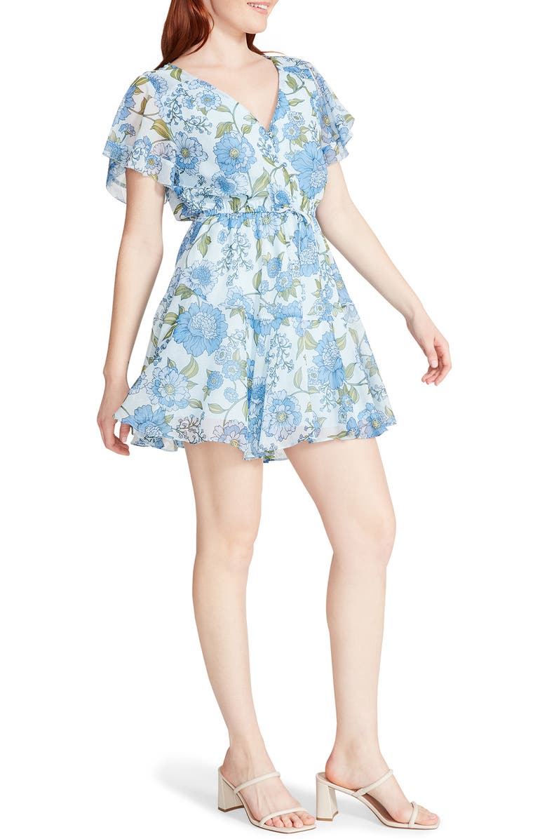 Steve Madden Kirsty Floral Chiffon Minidress, Alternate, color, 