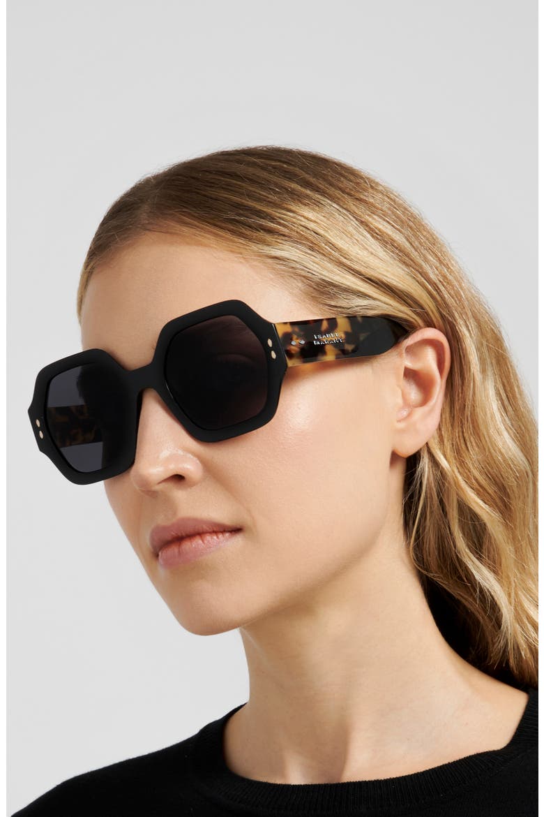 53mm Square Sunglasses, Alternate, color, BLACK HAVANA/ GREY