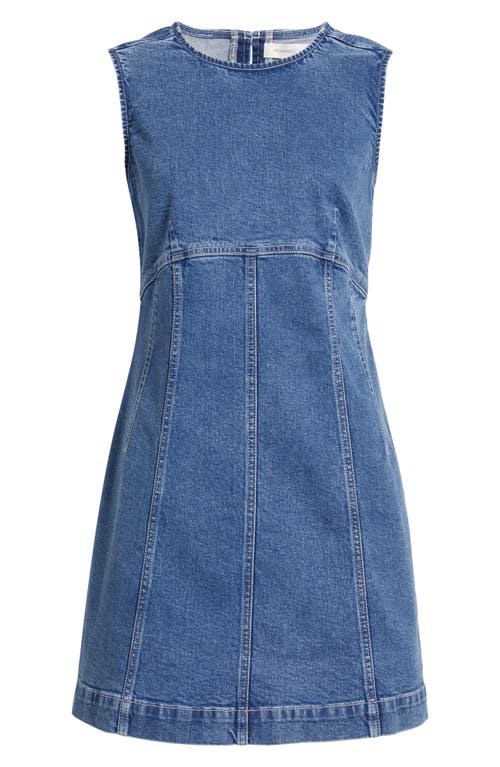 Treasure & Bond Back Cutout Fitted Denim Minidress In Med Wash