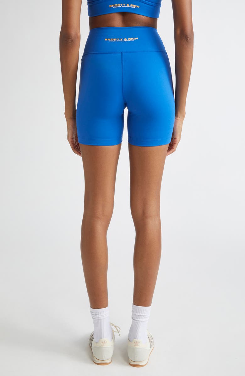 Sporty & Rich Bold Health Bike Shorts, Alternate, color, Paris Blue