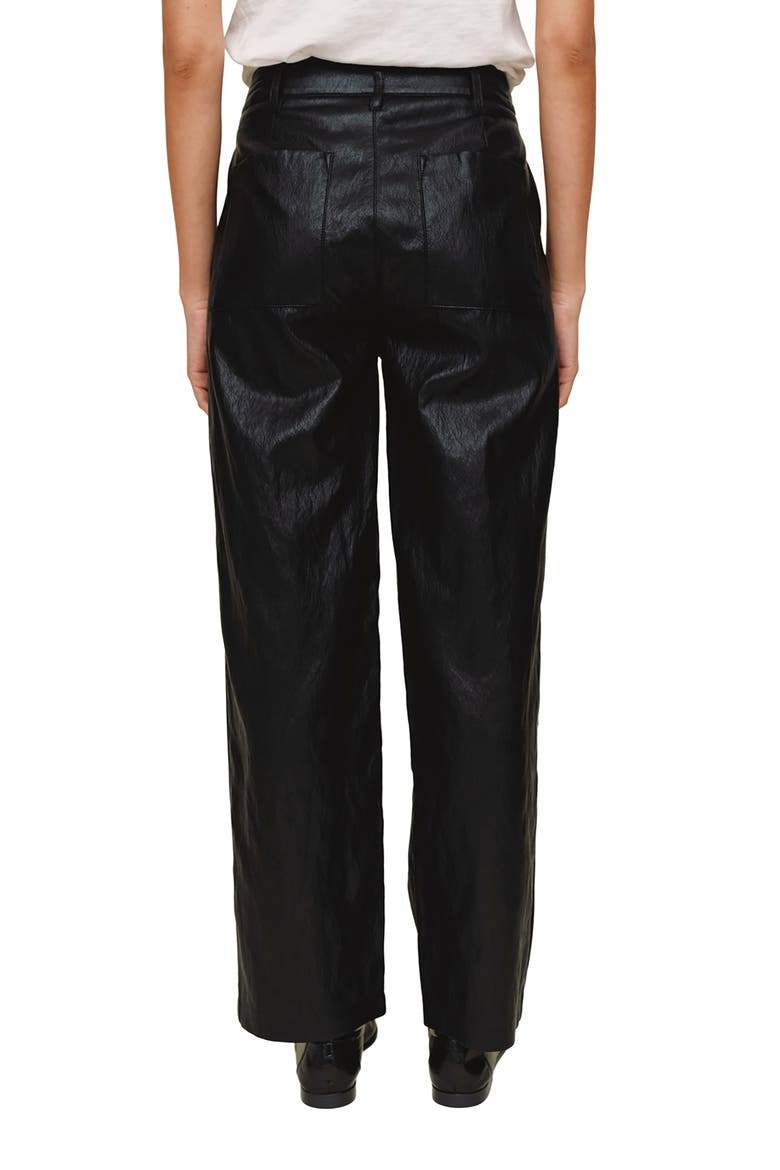 High Waist Faux Leather Pants, Alternate, color, BLACK
