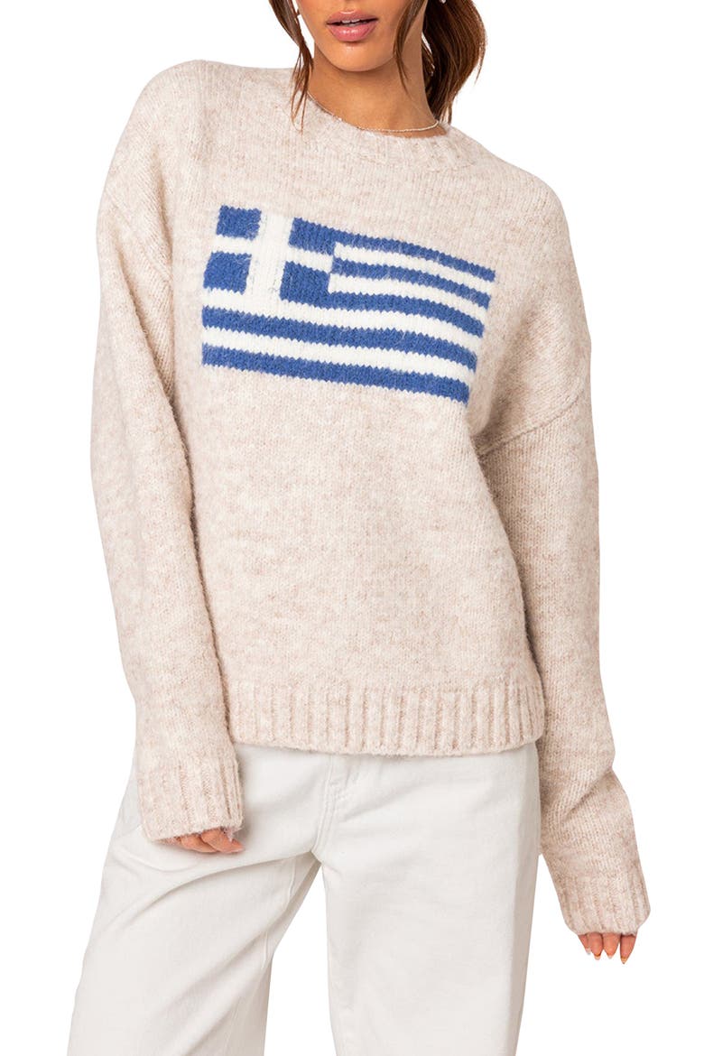 Greece Oversize Chunky Sweater, Main, color, STONE