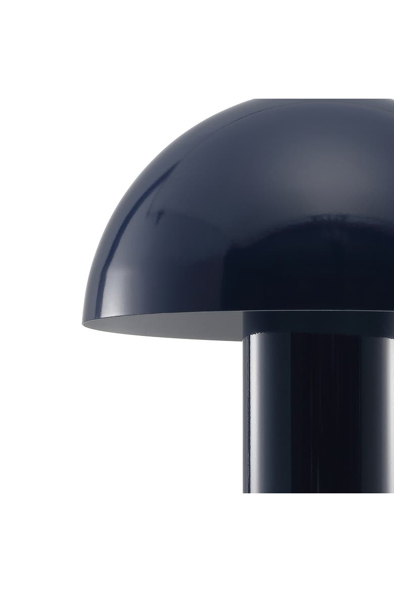 Boletus Contemporary Bohemian Rechargeable/Cordless Iron Integrated Portable LED Mushroom Table Lamp, Alternate, color, Navy