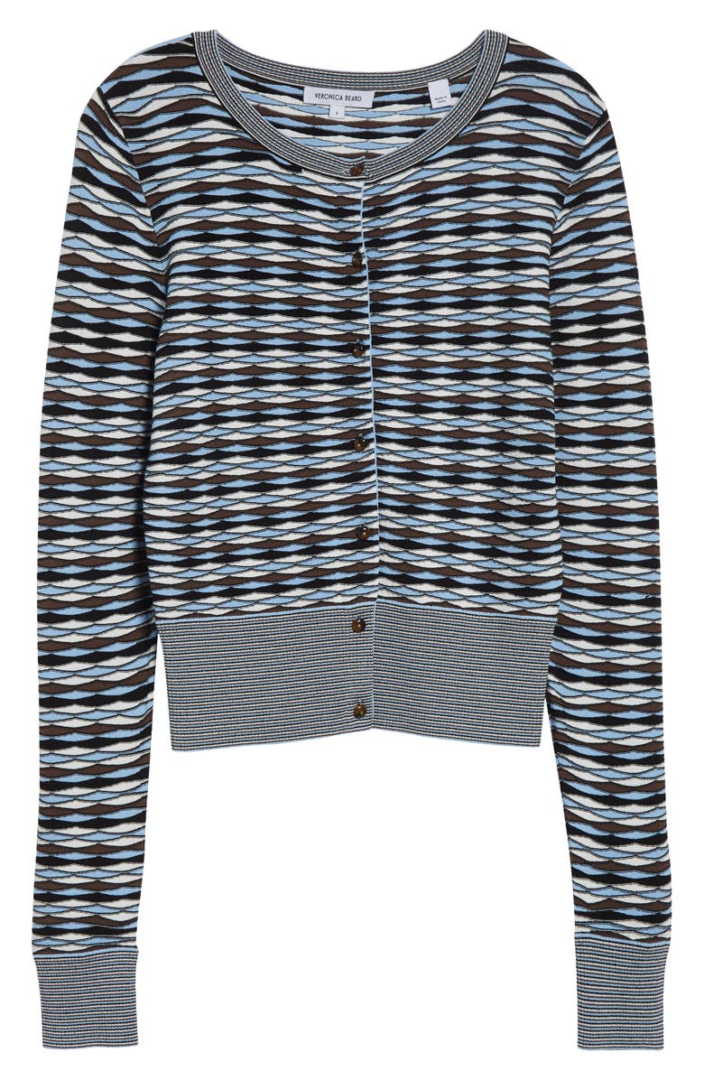 Veronica Beard Cambria Button Front Knit Cardigan, Alternate, color, Blue Jay Multi