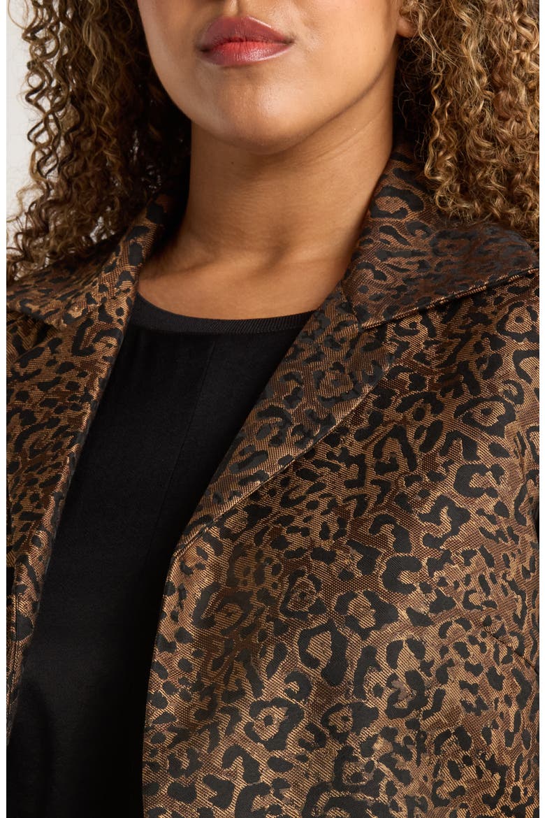 Leopard Print Topper Coat, Alternate, color, DARK CAMEL MULTI