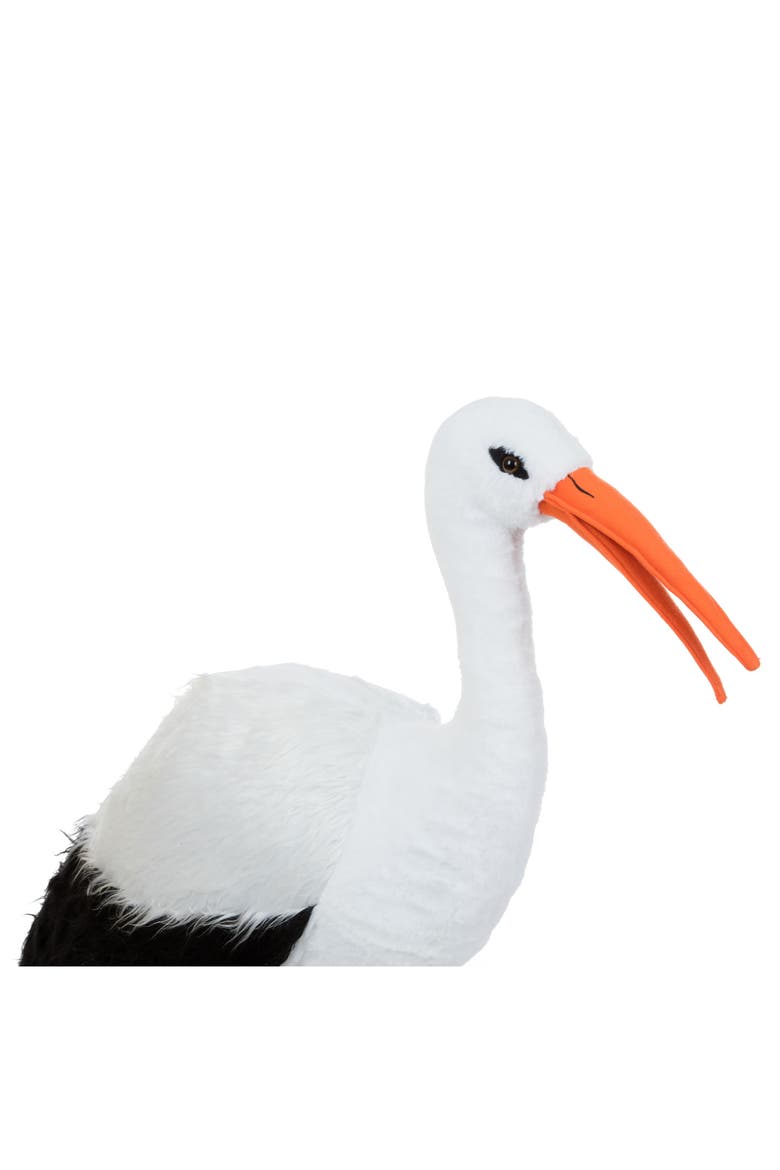 Lifelike Plush Stork, Alternate, color, WHITE