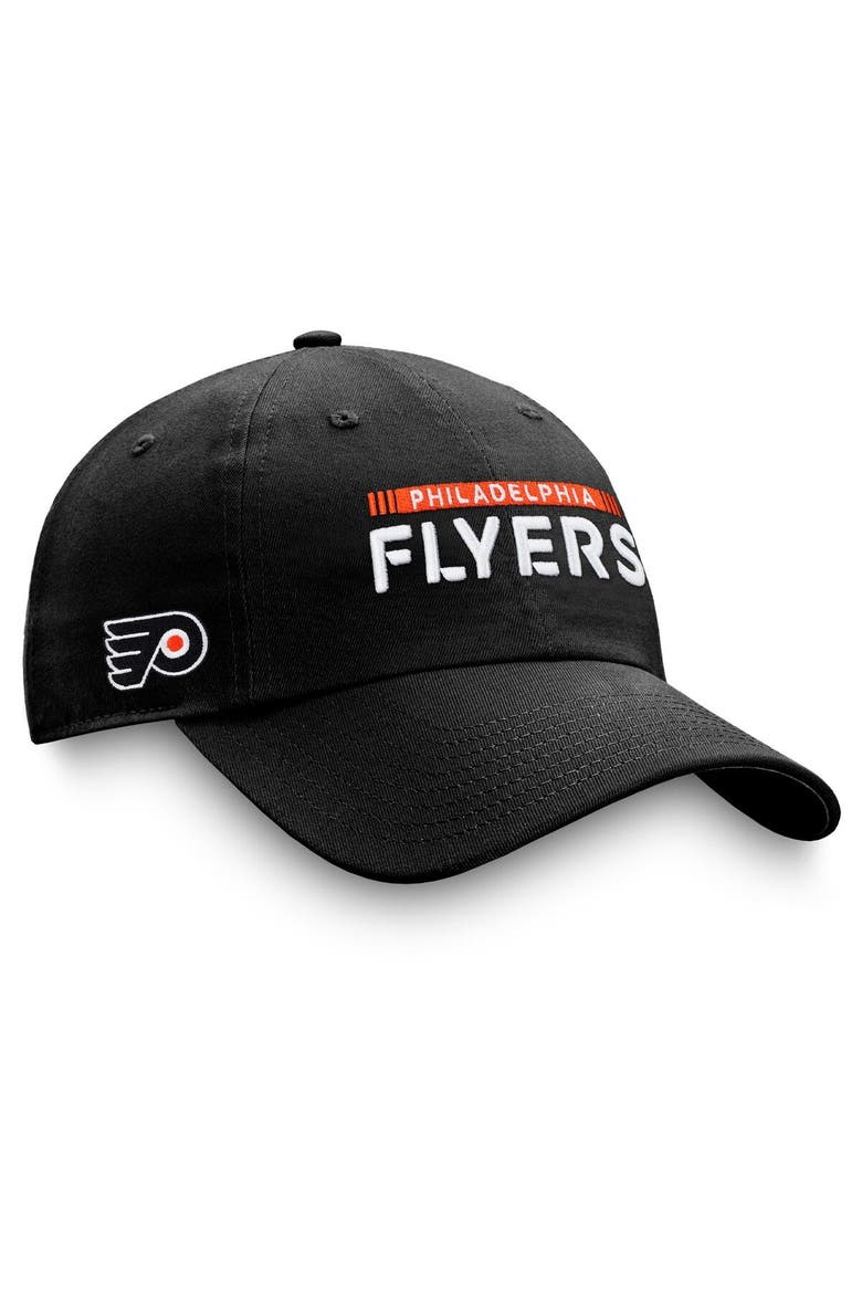 Men's Fanatics Branded Black Philadelphia Flyers Authentic Pro Rink Adjustable Hat, Main, color, Black