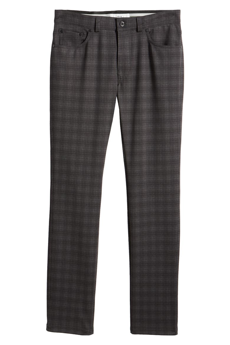 Chuck Plaid Hi Flex Slim Fit Five-Pocket Pants, Alternate, color, CEMENT