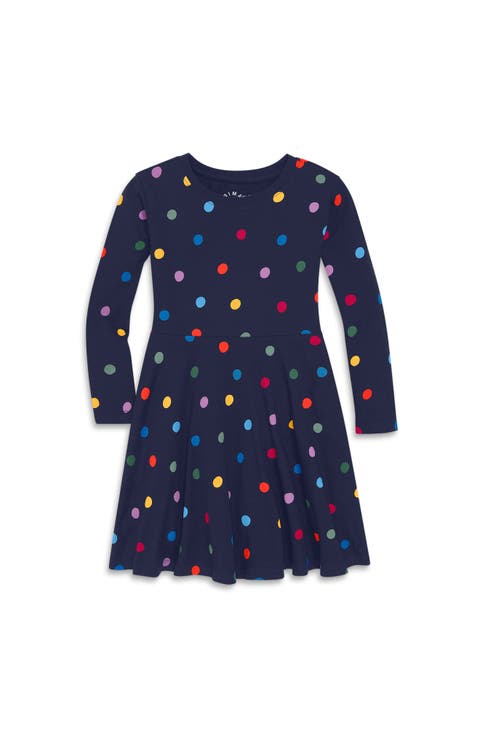 Long Sleeve Twirly Dress In Confetti Dots (Toddler, Little Kid, & Big Kid)