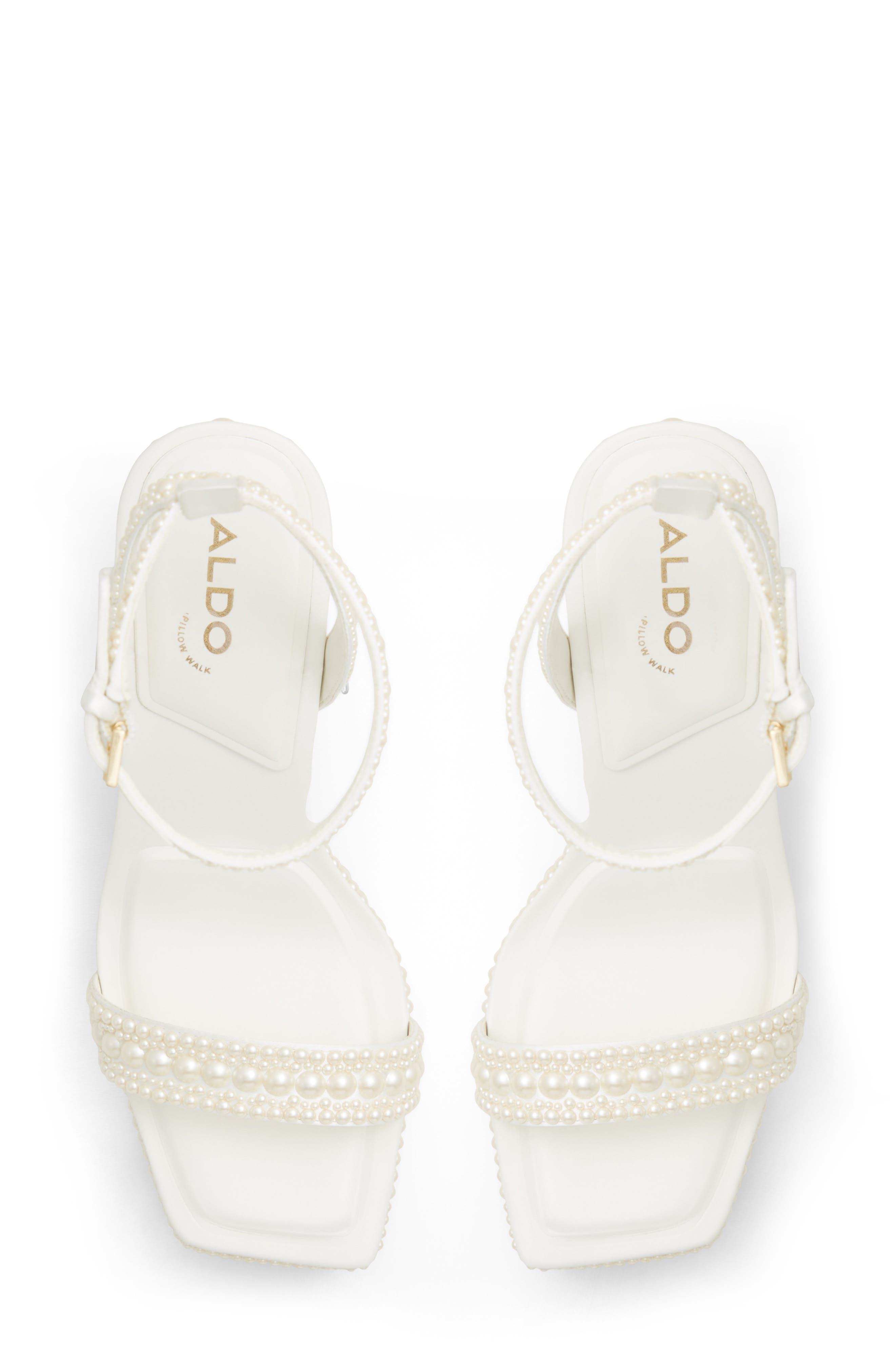 ALDO Lulu Block Heel Platform Sandal, Alternate, color, White