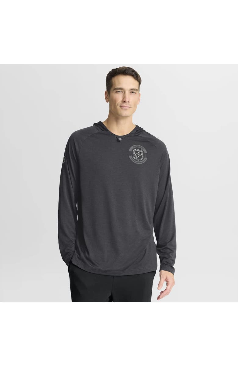 FANATICS Men's Fanatics Charcoal NHL-Logo Authentic Pro Rink Raglan Hoodie, Alternate, color, Charcoal