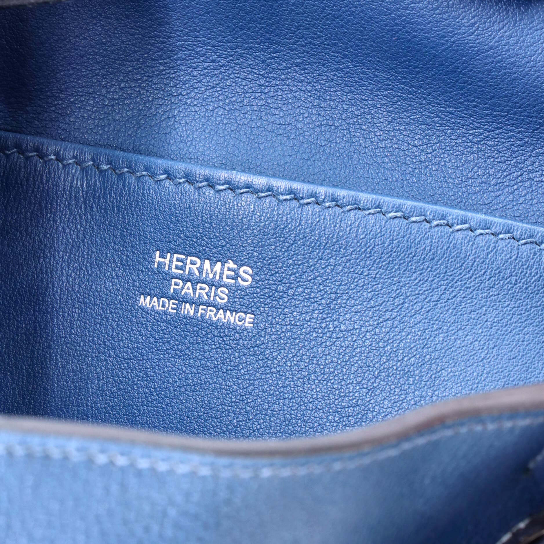 Pre-Owned Hermes Licol Bag Evercolor 17, Alternate, color, Bleu Brighton