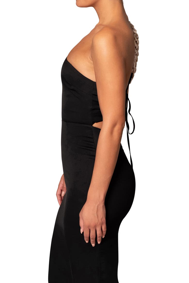 One-Shoulder Body-Con Maxi Dress, Alternate, color, BLACK