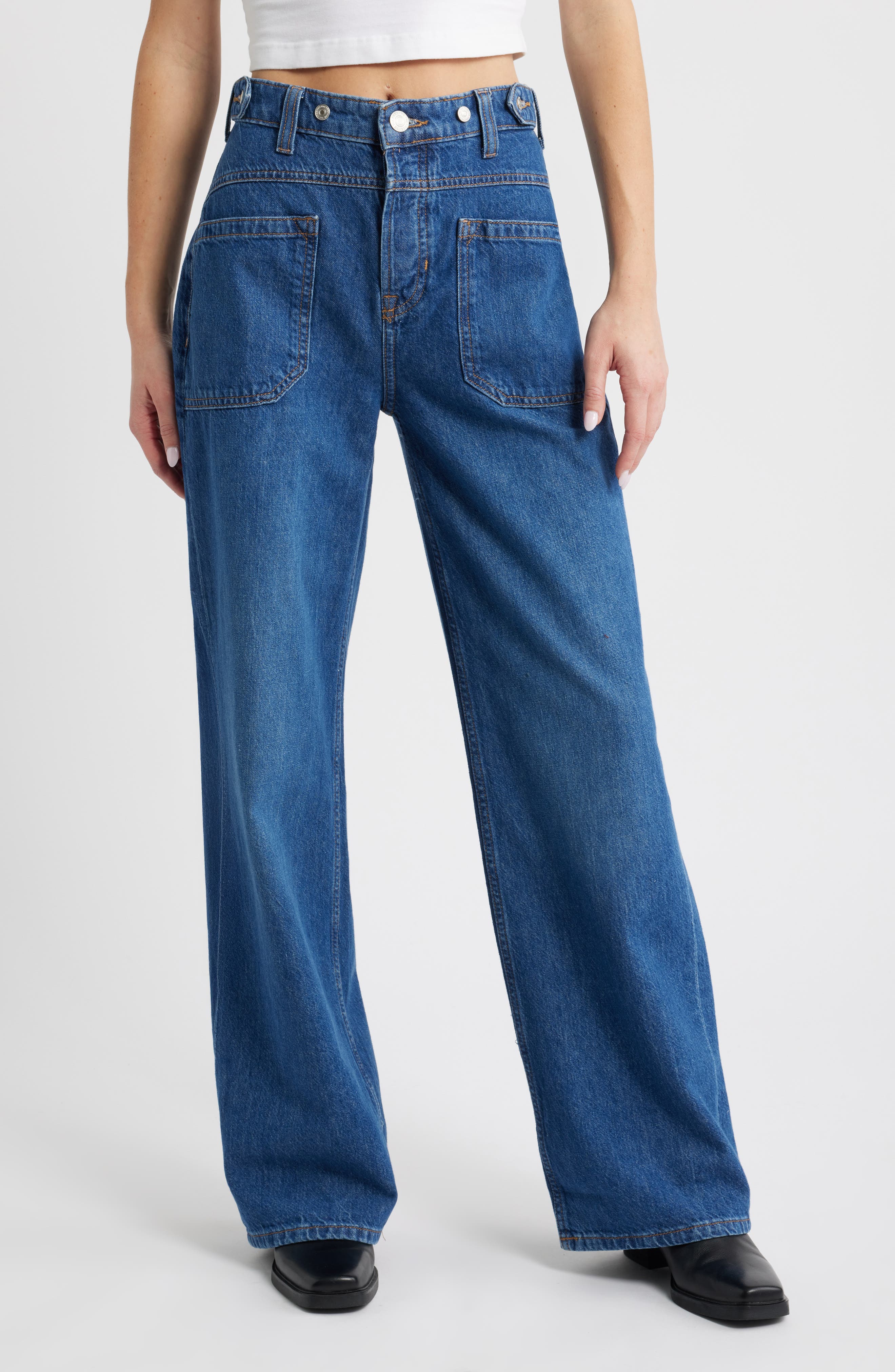 Free People We the Free Palmer Cuffed Baggy Jeans