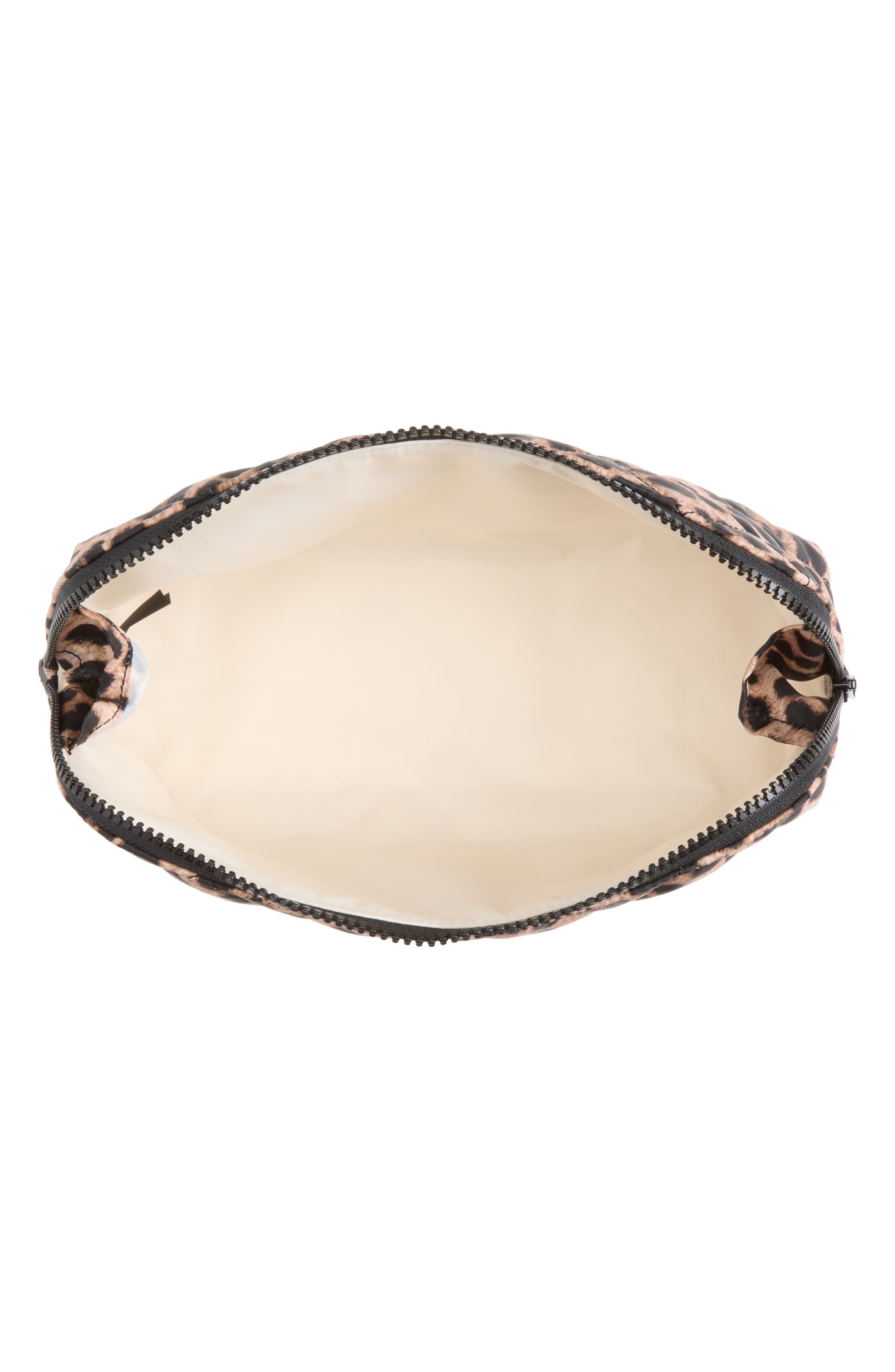 Frances Quilted Nylon Pouch, Alternate, color, BRUSHED LEOPARD