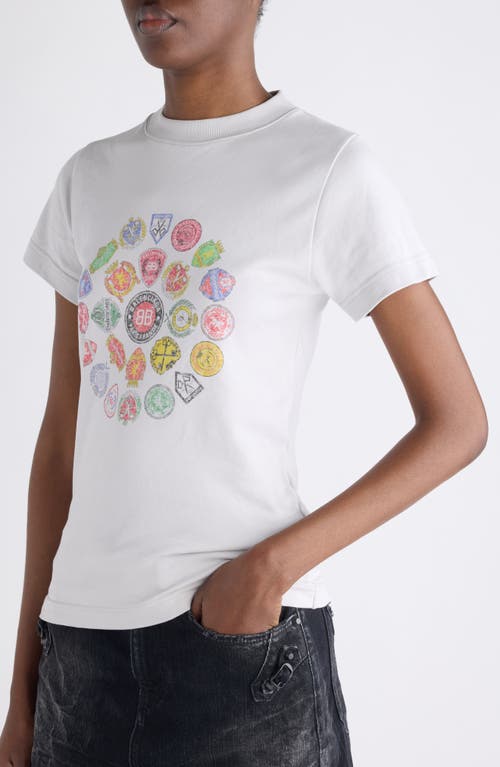 Balenciaga Women Graphic Logo Crew Neck T-shirt In White