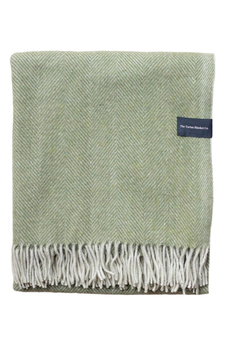 TBCo Recycled Wool Blend Throw Blanket, Main, color, Green