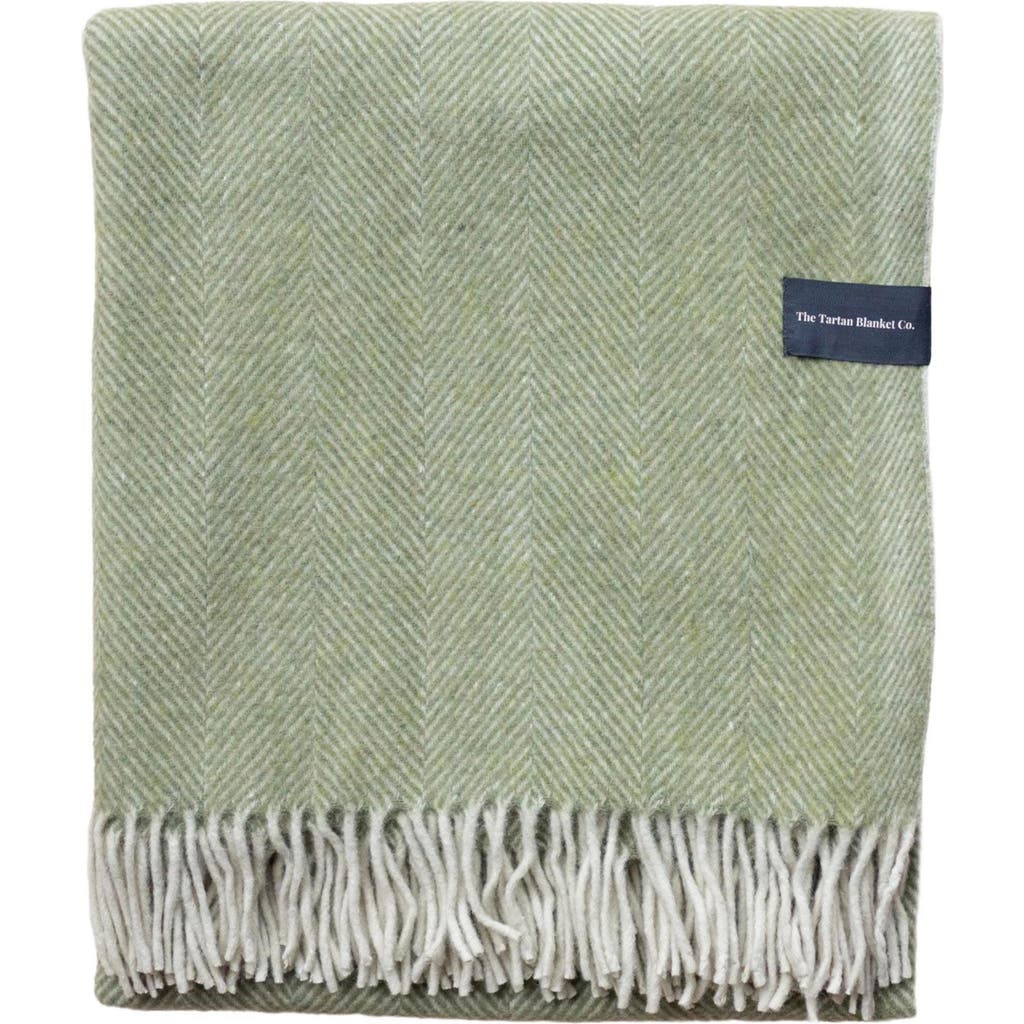 Tbco Recycled Wool Blend Throw Blanket In Green