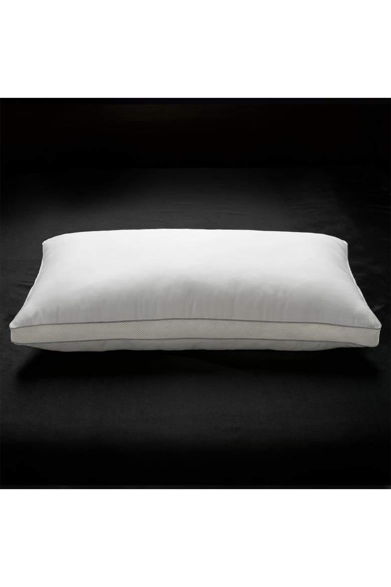 Memory Fiber Pillow Cotton Luxurious Mesh Gusseted All Sleeper Queen Pillow - 18.5"x28.5", Main, color, WHITE