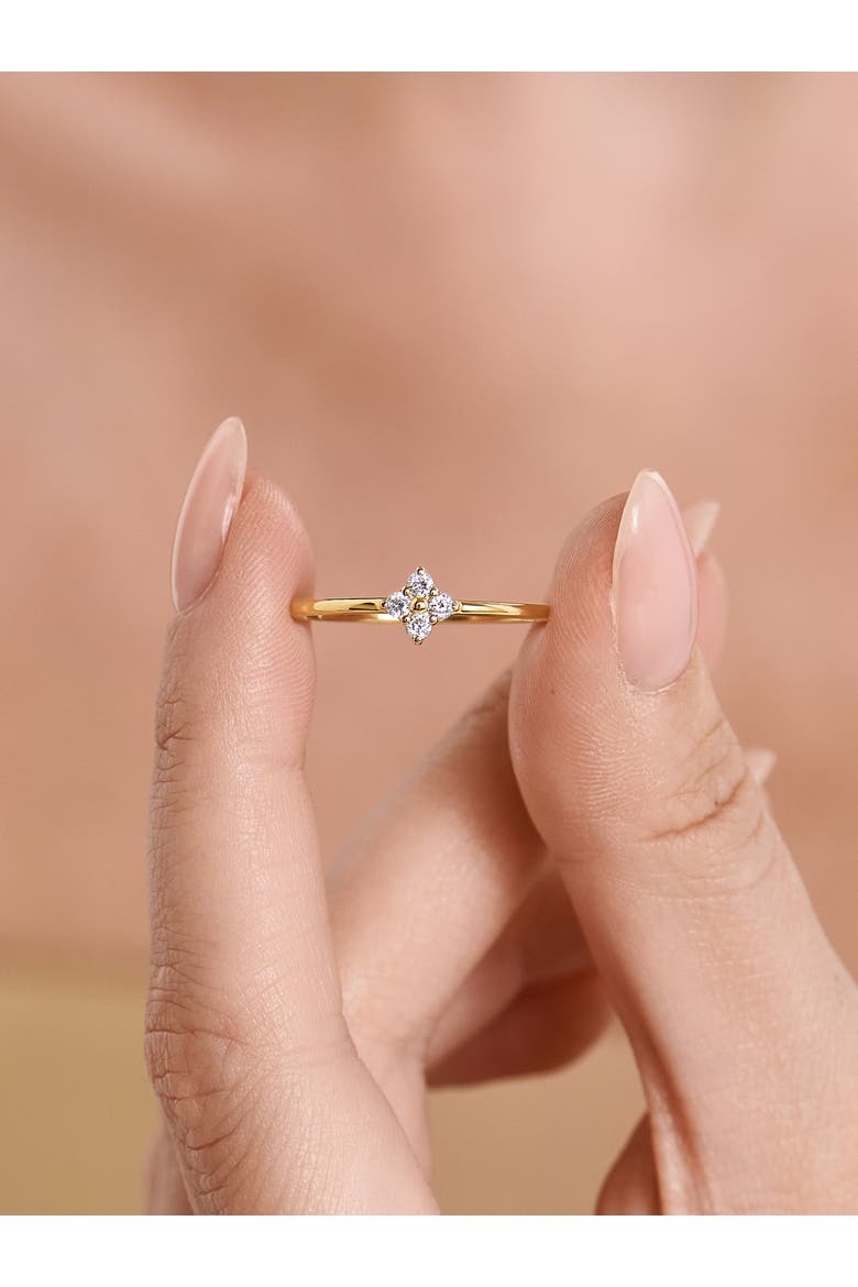 Clover Lab Grown Diamond Ring in 14K Gold, Alternate, color, Yellow Gold