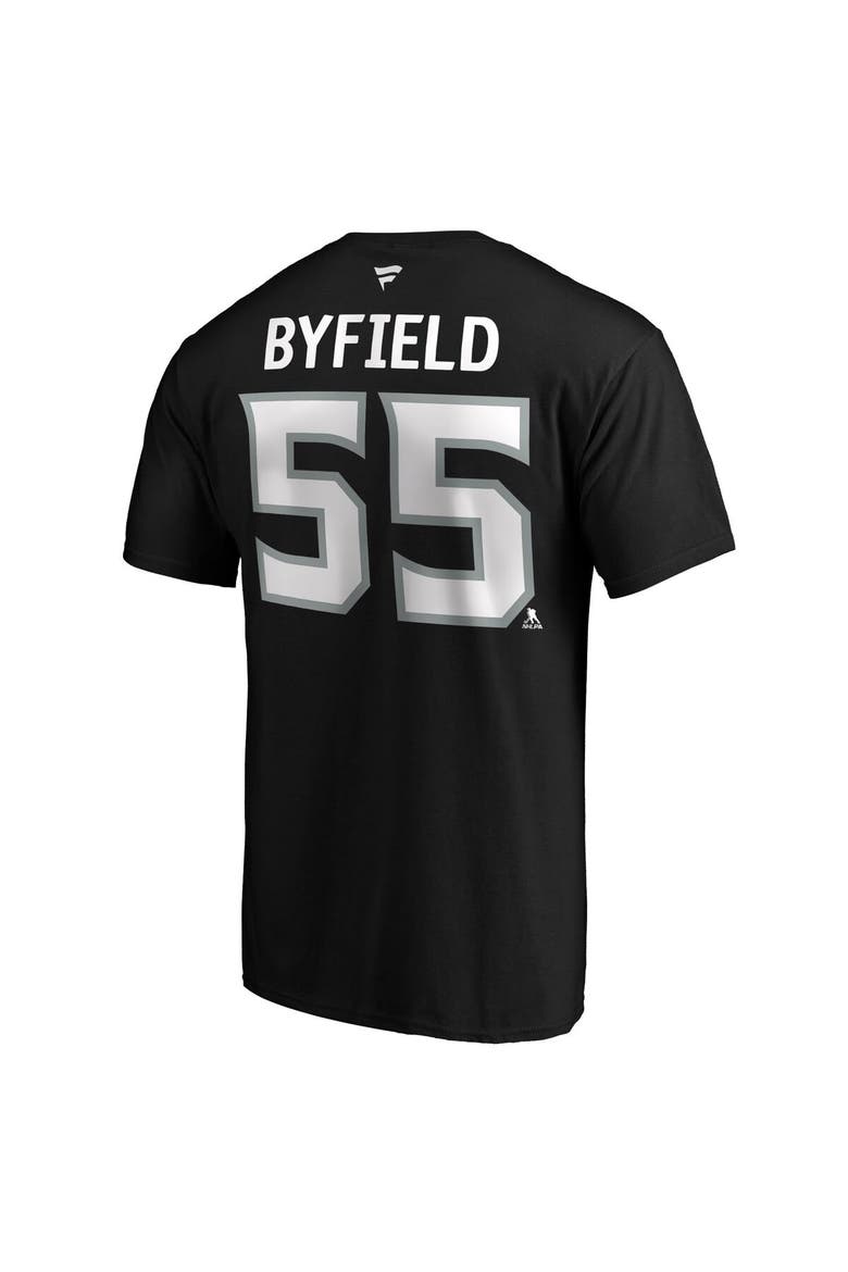 Men's Fanatics Branded Quinton Byfield Black Los Angeles Kings Authentic Stack Name & Number T-Shirt, Alternate, color, Black