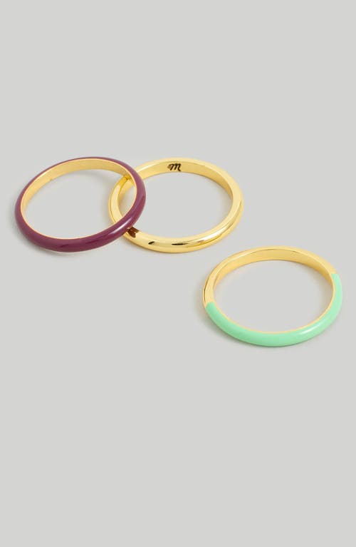 MADEWELL MADEWELL COLORBLOCK 3-PIECE ENAMEL RING SET 