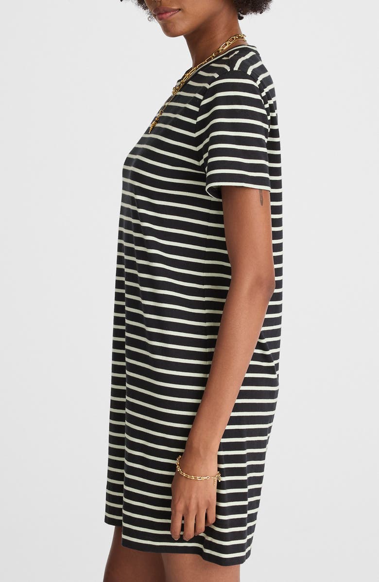 Madewell Stripe T-Shirt Minidress, Alternate, color, Dark Navy